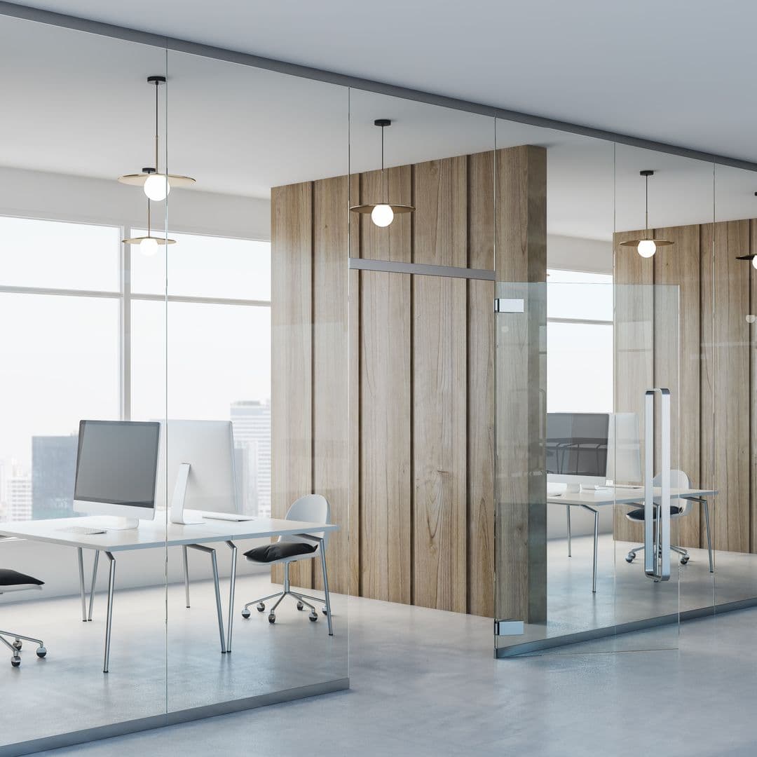 Raumteiler in einem Openoffice in Holzoptik