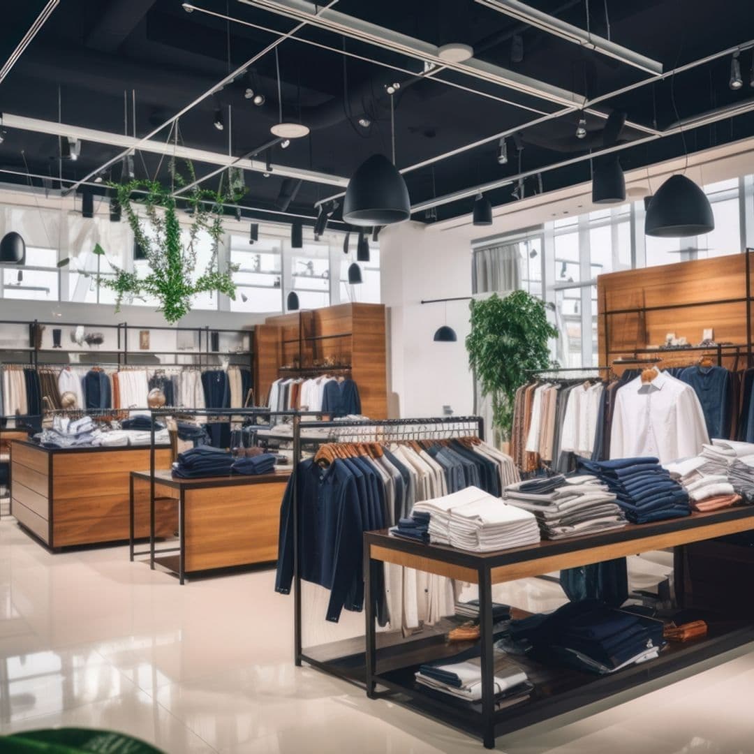 Herrenstore mit Möbel in Holzoptik