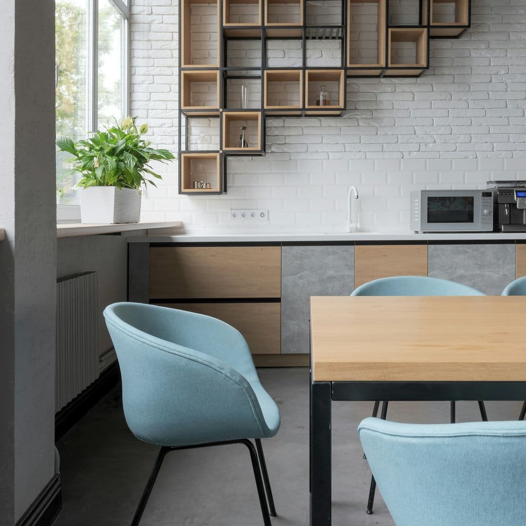 Küche in Holz und Beton Look