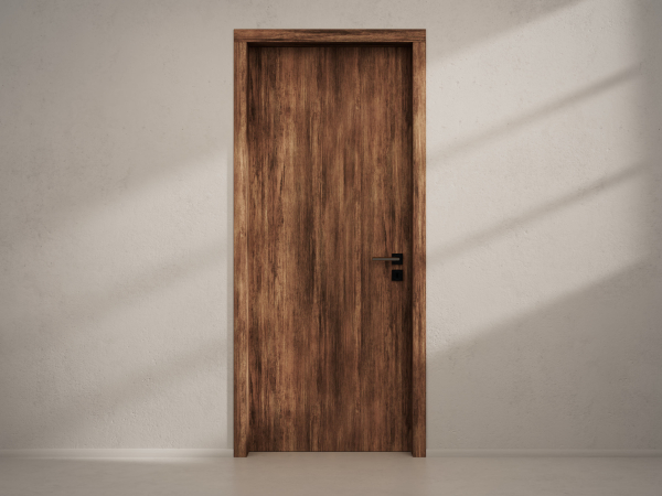 Door with material