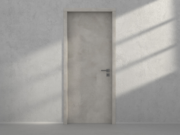 Door with material