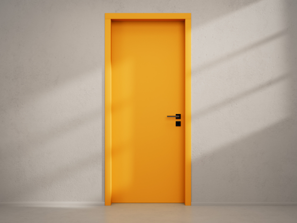 Door with material