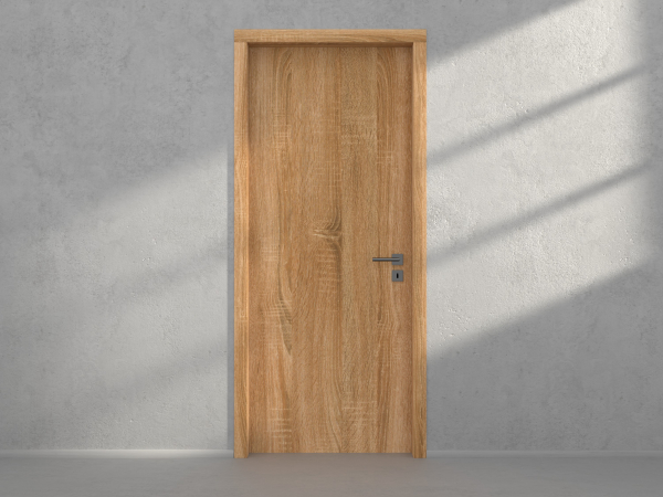 Door with material