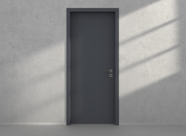 Door with material