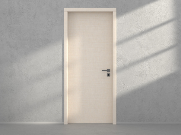 Door with material