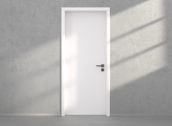 Door with material