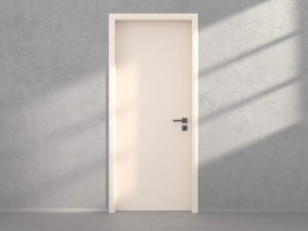 Door with material