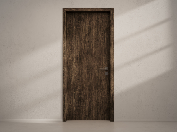 Door with material
