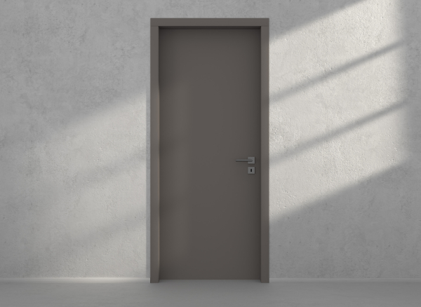 Door with material