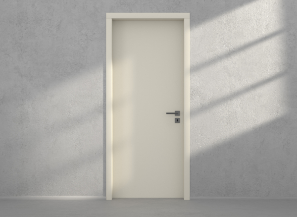 Door with material
