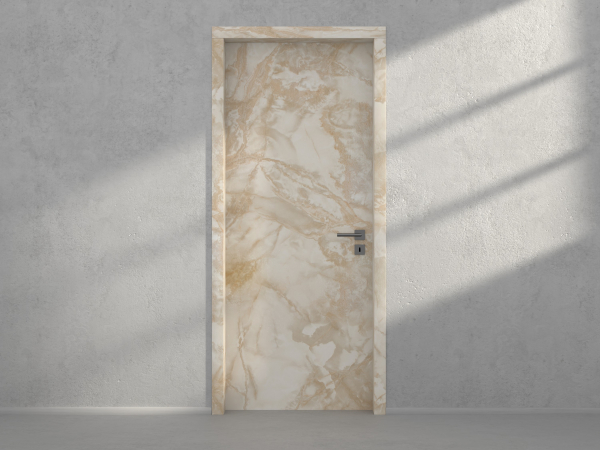 Door with material