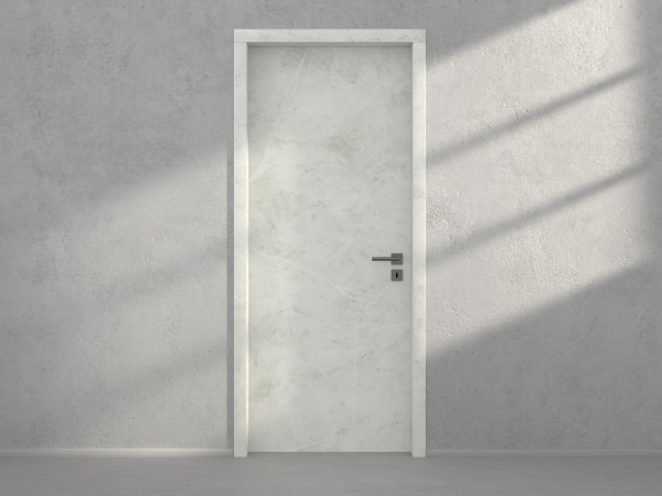 Door with material