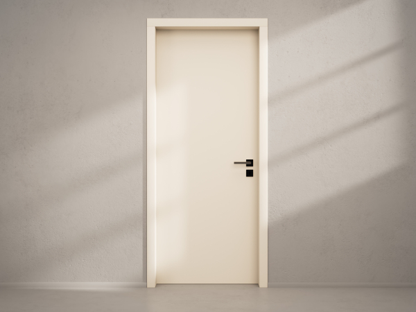 Door with material