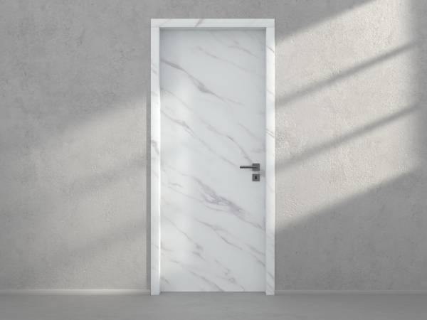Door with material