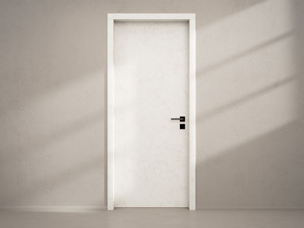Door with material