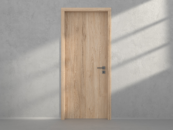 Door with material
