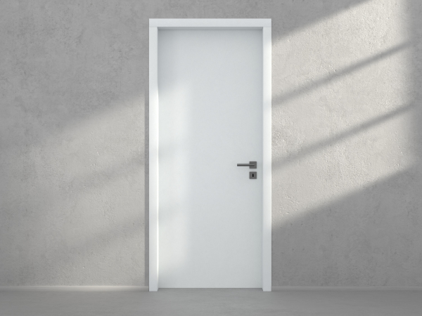 Door with material