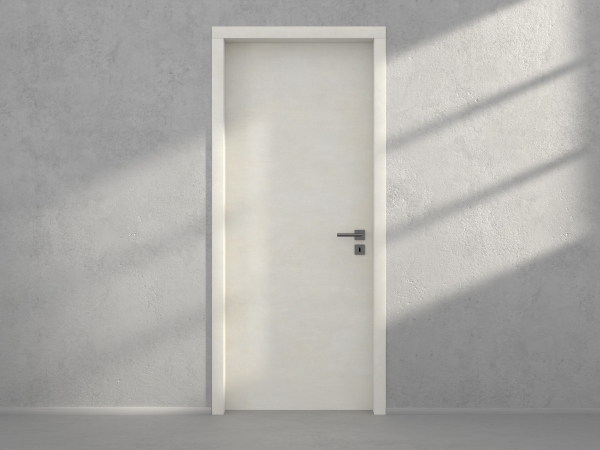 Door with material