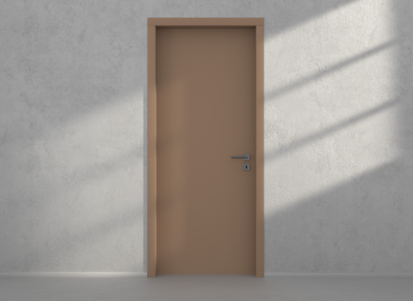 Door with material