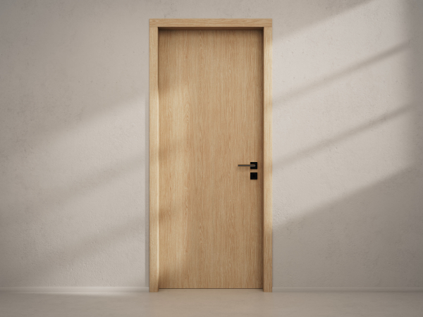 Door with material