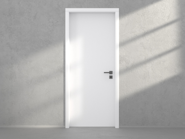 Door with material