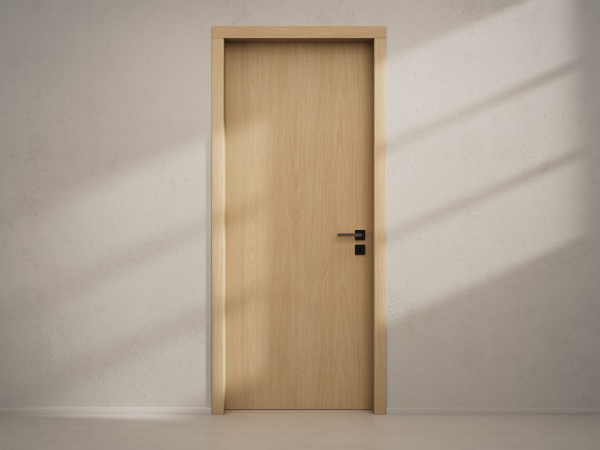 Door with material