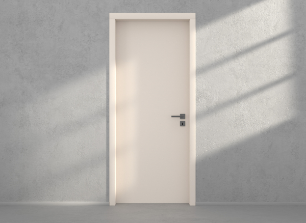 Door with material