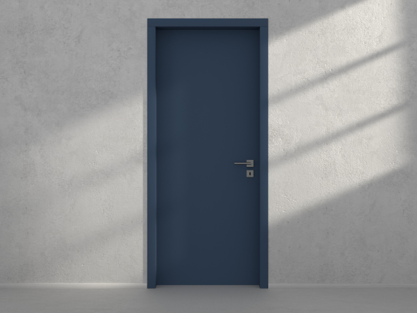 Door with material