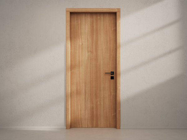 Door with material