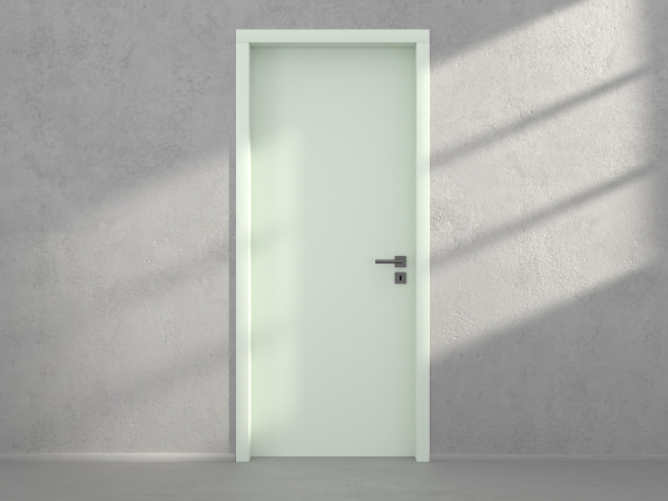Door with material